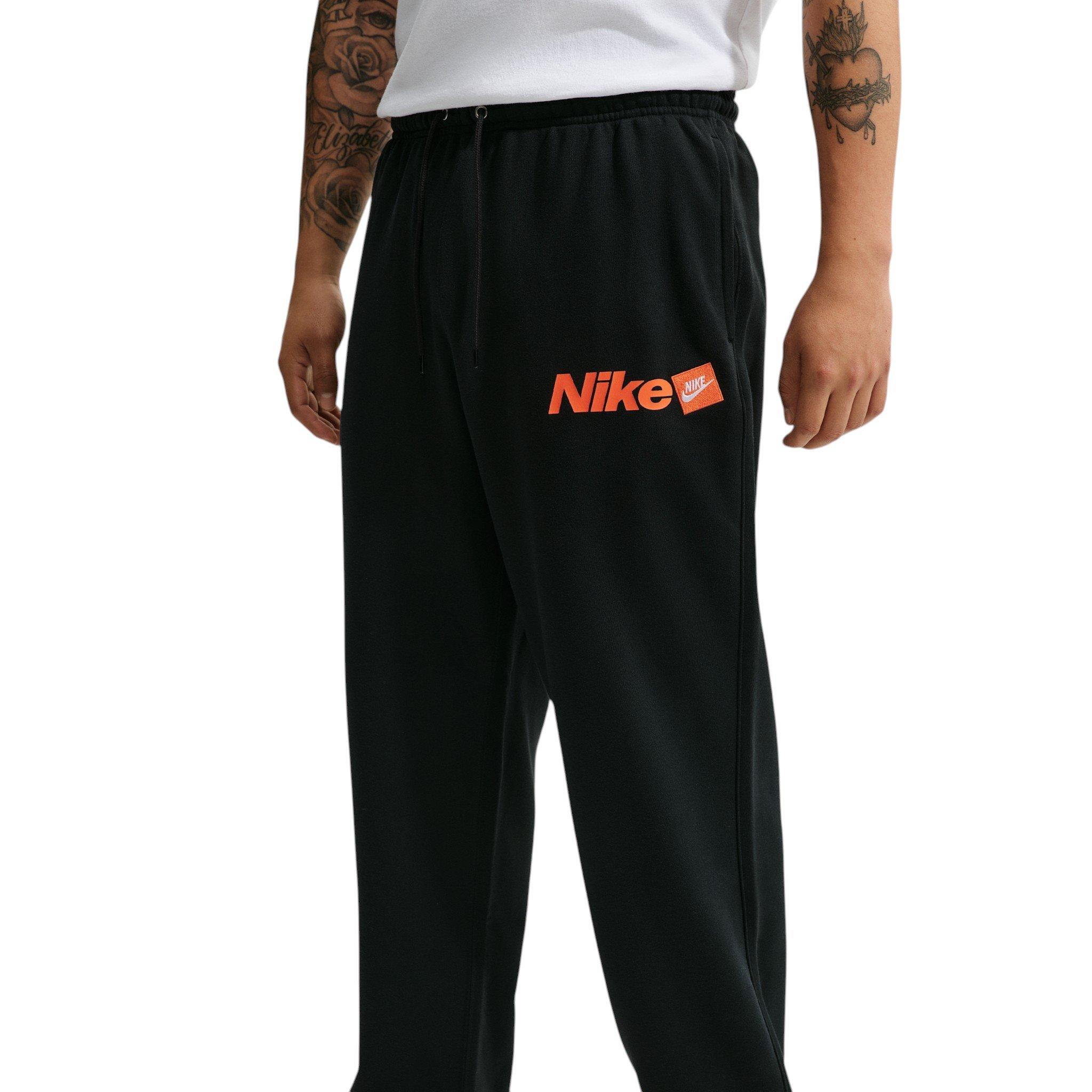 Nike Men's Sportswear Club Open-Hem French Terry Pants - BLACK